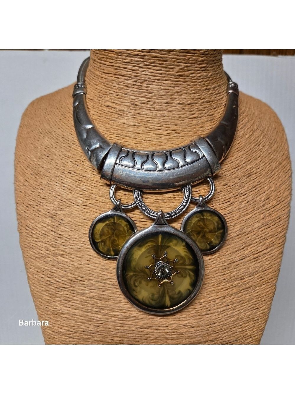 Vintage Sculpural Silver-tone Roman-style Torque Statement Necklace - Picture 1 of 6